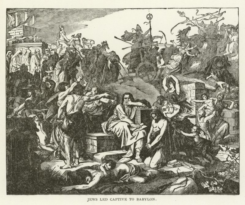 Joden als gevangenen naar Babylon geleid door American School