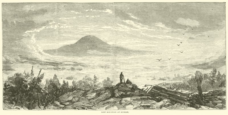 Lost Mountain bij zonsopgang, juni 1864 door American School