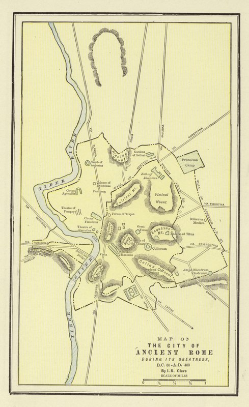 Kaart van de Stad van het Oude Rome tijdens zijn Grootheid, 30 v.Chr.-400 n.Chr. door American School