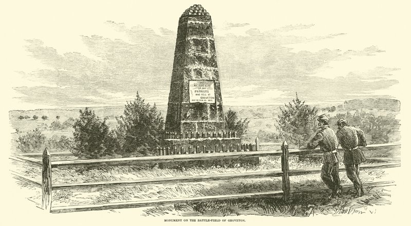 Monument op het slagveld van Groveton, augustus 1862 door American School