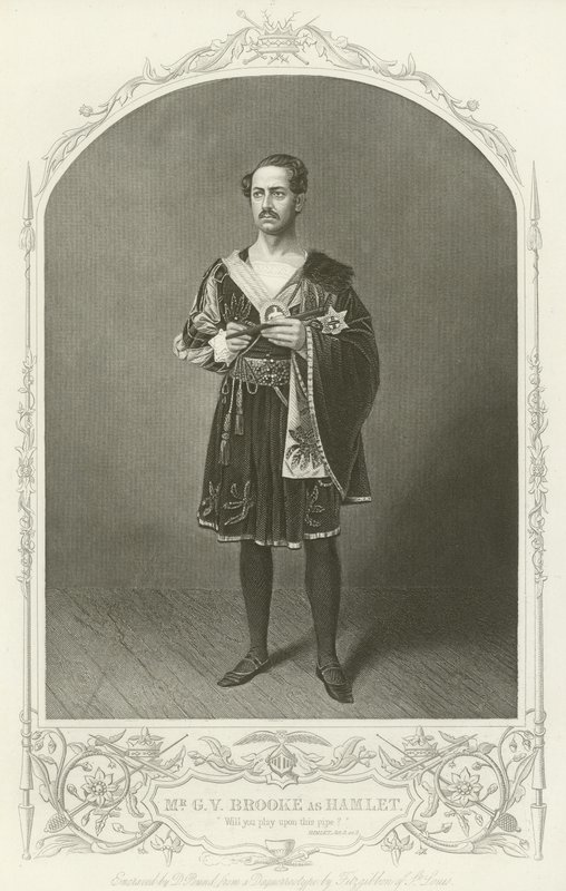 Meneer G V Brooke als Hamlet, Act III, scène II door American School