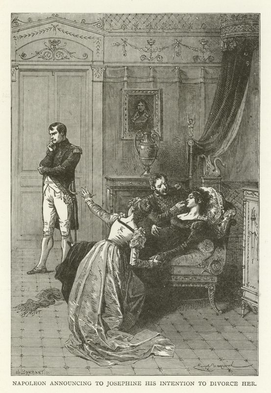Napoleon kondigt Josephine zijn voornemen aan om van haar te scheiden door American School