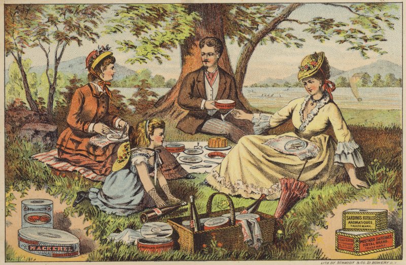 Picknick bij het Water, genieten van Ingeblikte Vis door American School