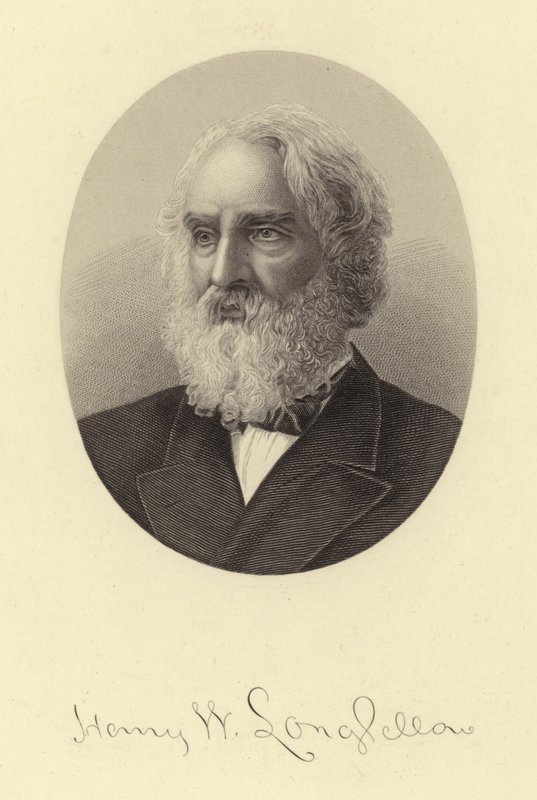 Portret van Henry Wadsworth Longfellow door American School