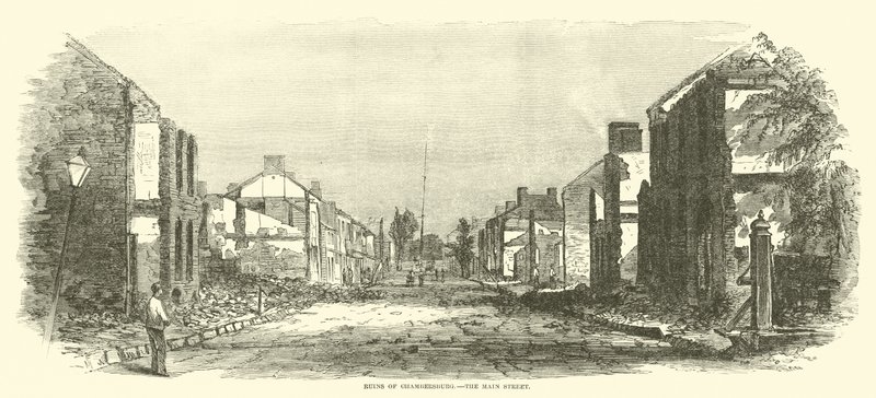 Ruïnes van Chambersburg, de hoofdstraat, september 1864 door American School