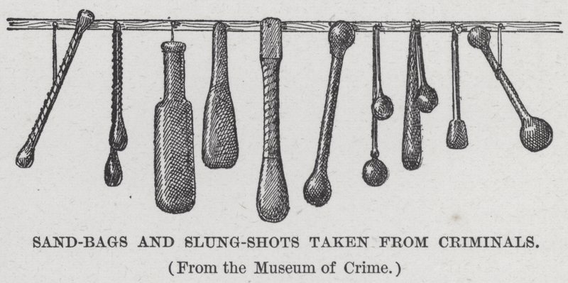 Zandzakken en Slung-Shots genomen van criminelen (litho) door American School