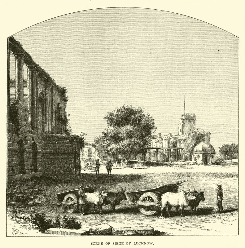 Scène van het Beleg van Lucknow door American School