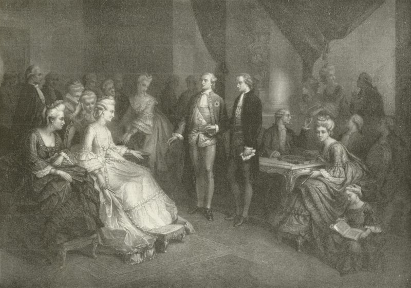 Schiller voorgesteld aan de prinses van Saxe Weimar door American School