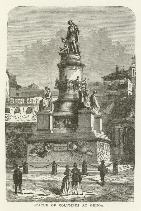 Standbeeld van Columbus in Genua door American School