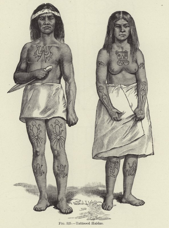 Getatoeëerde Haidas door American School