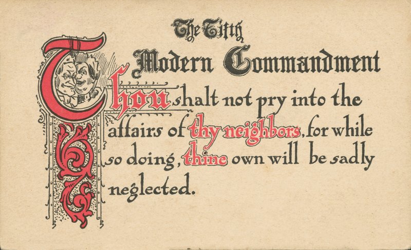 Het vijfde moderne gebod (kleurenlitho) door American School