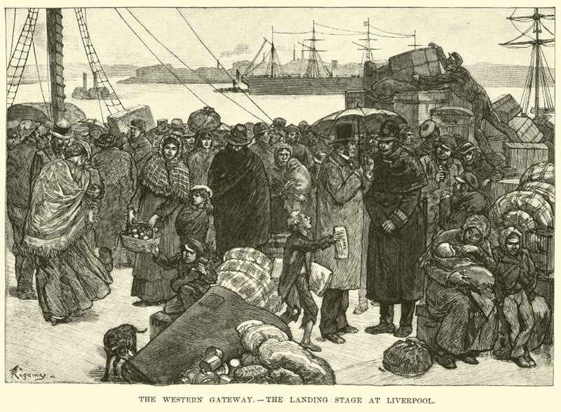De Westelijke Poort, de aanlegsteiger in Liverpool door American School