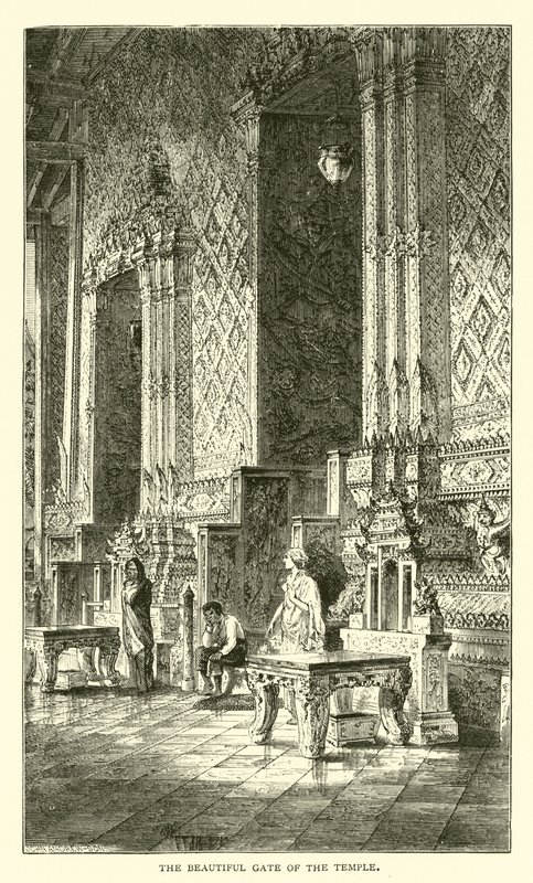 De prachtige poort van de tempel door American School