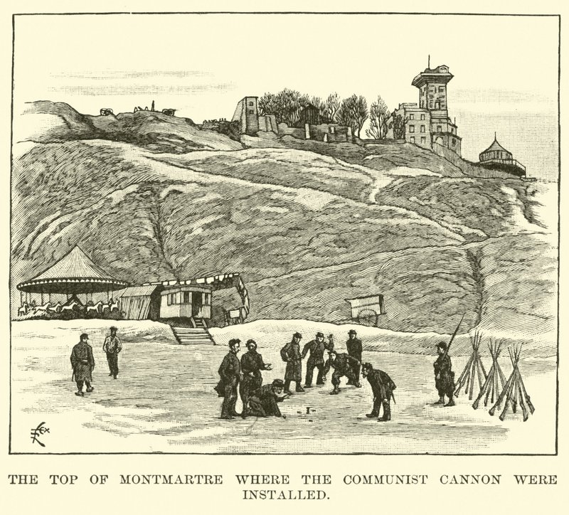 De Top van Montmartre waar de Communistische Kanonnen waren Geïnstalleerd door American School