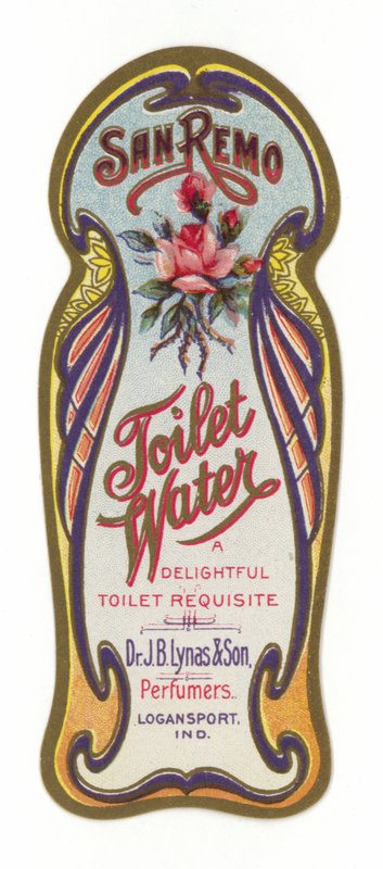 Toiletwater etiket, San Remo door American School