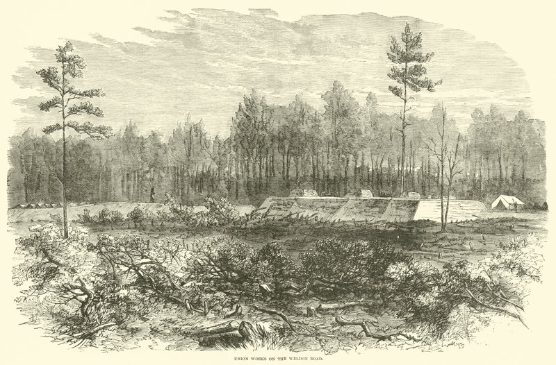 Union werken aan de Weldon Road, augustus 1864 door American School