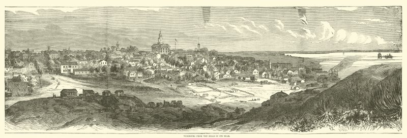 Vicksburg vanaf de heuvels aan de achterkant, mei 1863 door American School