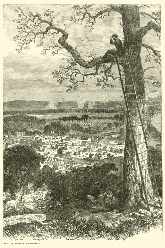 Uitzicht op Chattanooga en het federale kampement, november 1863 door American School