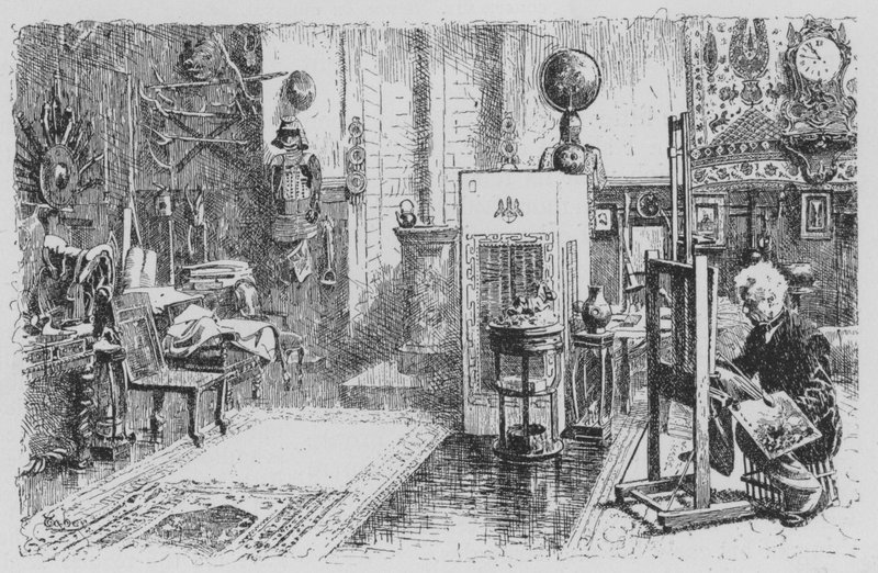 Zicht op het atelier van Gerome door American School