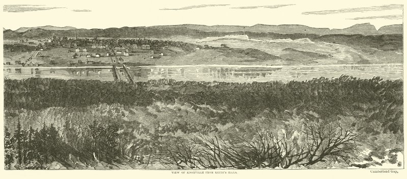 Uitzicht op Knoxville vanaf Keiths Hills, november 1863 door American School