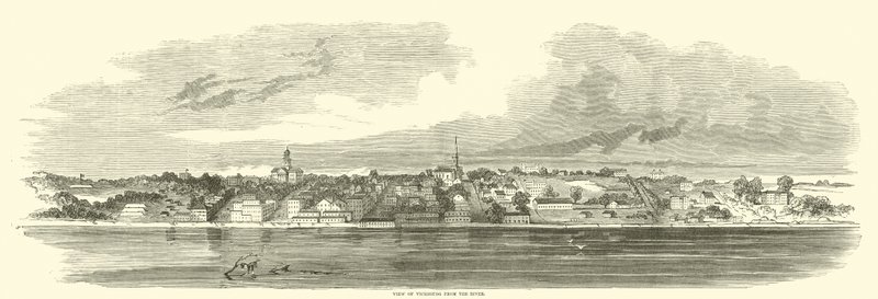 Uitzicht op Vicksburg vanaf de rivier, juni 1862 door American School