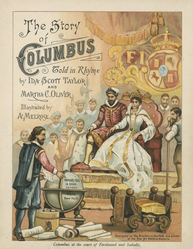 Columbus aan het hof van Ferdinand en Isabella door Andrew Melrose