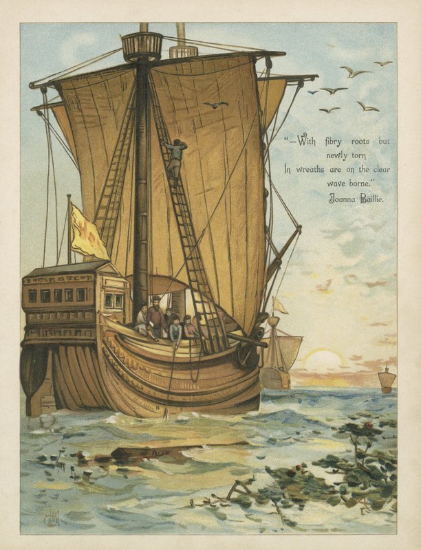 Columbus vaart door de Sargassozee door Andrew Melrose