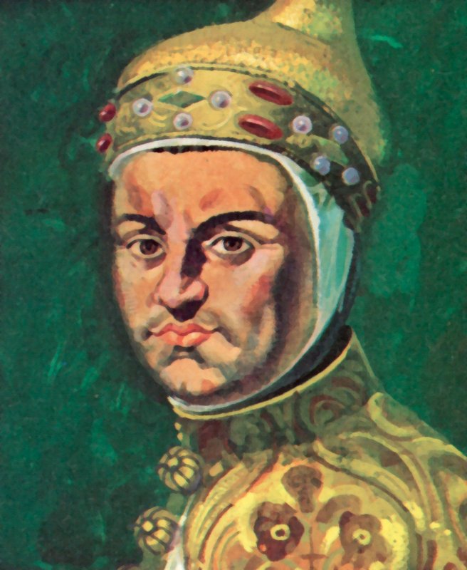 Enrico Dandolo, de Doge van Venetië (kleurenlitho) door Andrew Howat