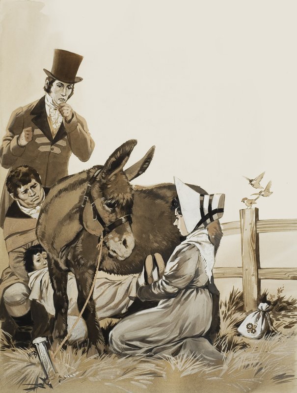 John Constable (1776-1837) en A Remedy for Whooping Cough (gouache op papier) door Angus McBride