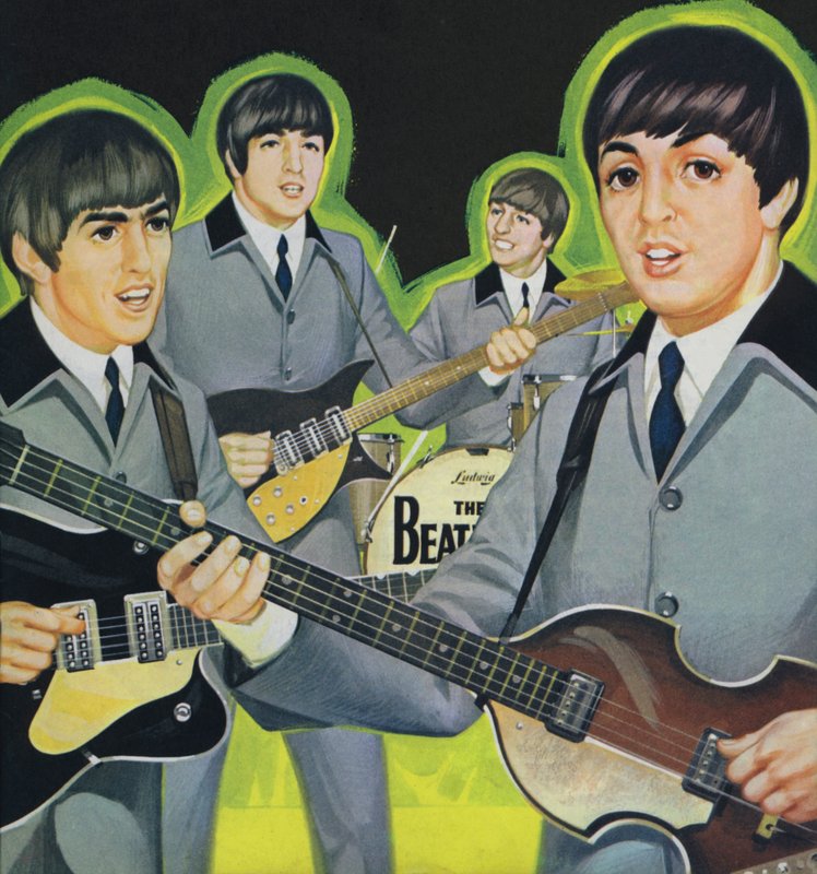 The Beatles (kleurenlitho) door Angus McBride