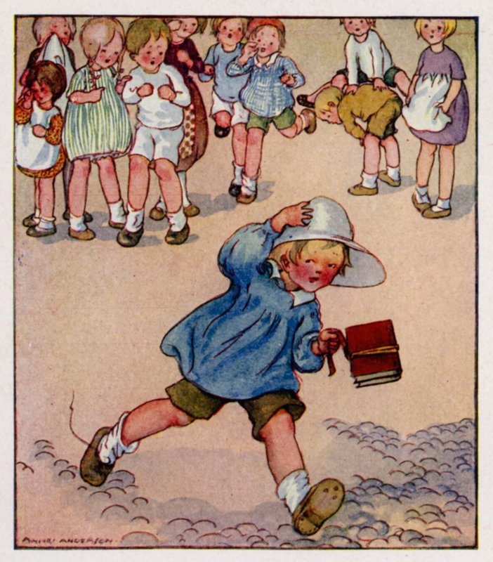 Kinderversje: Georgey Porgey, pudding en taart (kleur litho) door Anne (after) Anderson