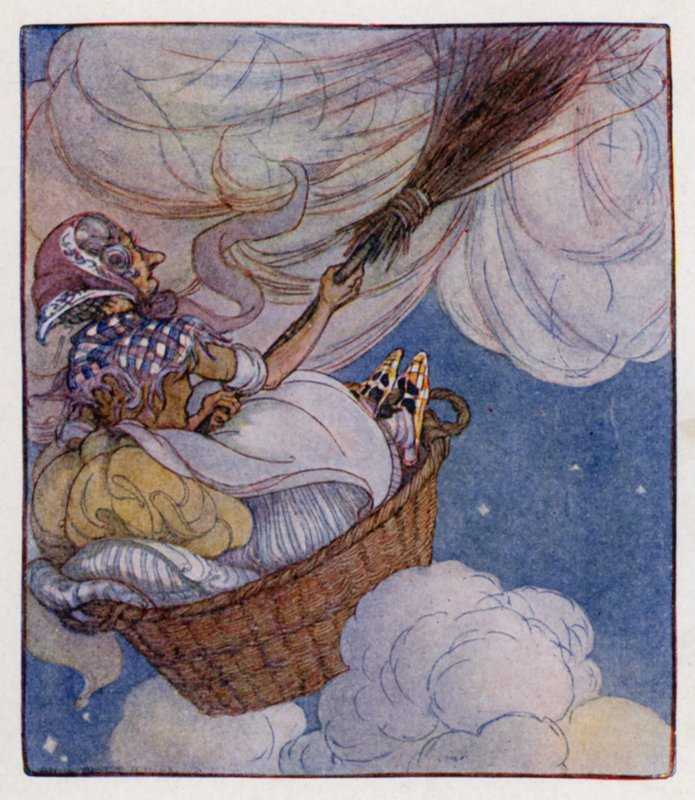 Kinderversje: Er was een oude vrouw (kleur litho) door Anne (after) Anderson