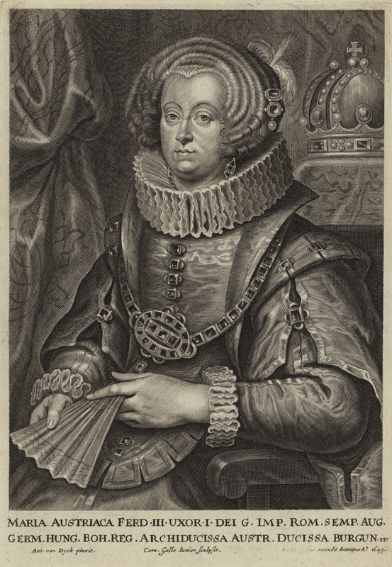 Portret van Aartshertogin Maria van Oostenrijk door Anthony van Dyck