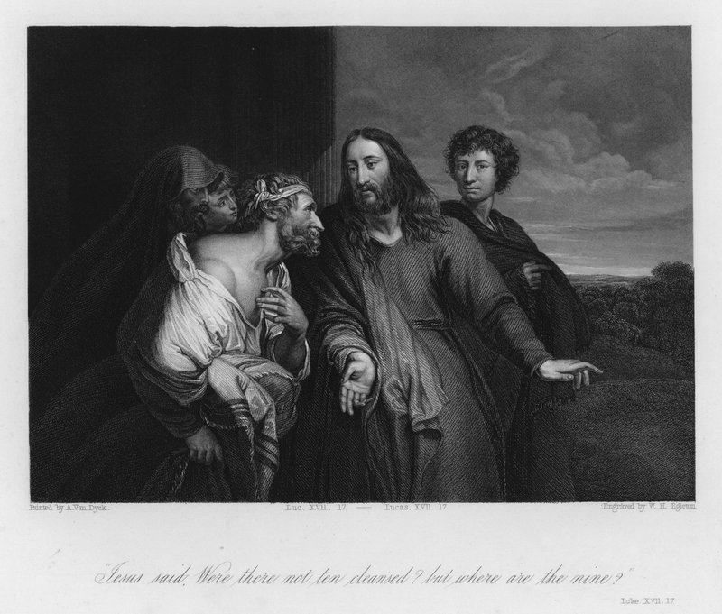 De melaatse die God verheerlijkt, Lucas XVII door Anthony van (after) Dyck