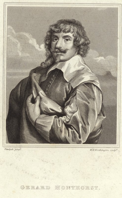 Portret van Gerard van Honthorst door Anthony van Dyck
