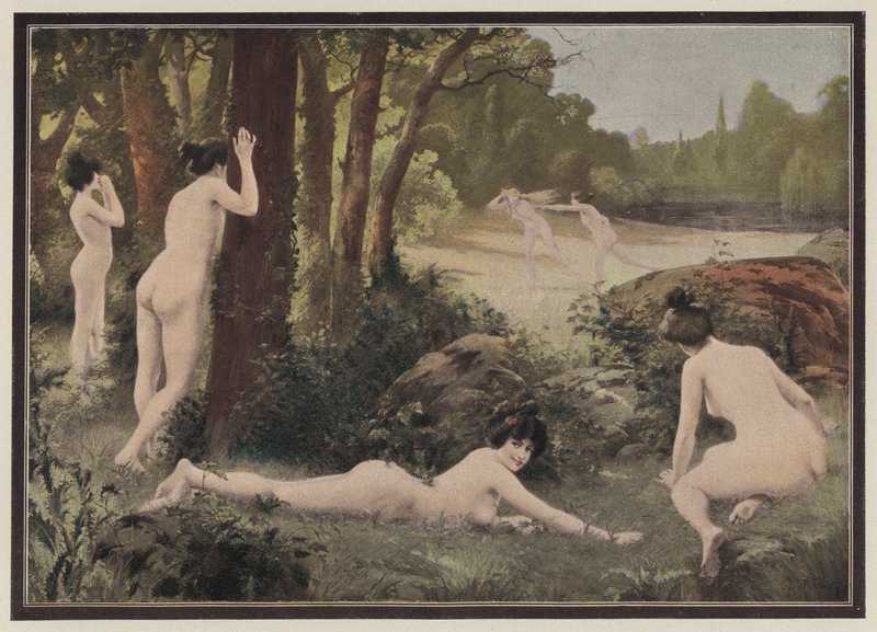 Spelletjes spelen op het platteland door Antoine Auguste Thivet