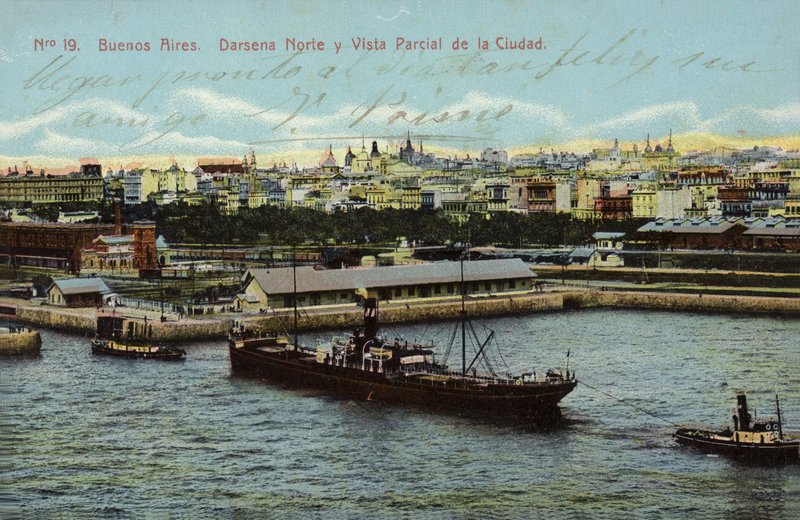 Noorddok en gedeeltelijk uitzicht op de stad, Buenos Aires, Argentinië door Argentinian Photographer