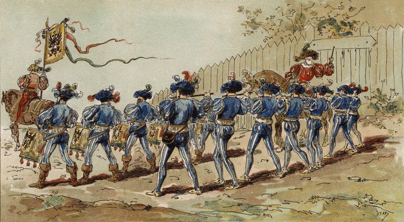 Hanzeatische Fluitspelers en Trommelaars, Spaanse Nederlanden, 16e Eeuw door Armand Jean Heins