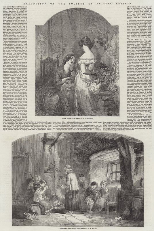 Tentoonstelling van de Society of British Artists door Arthur Joseph Woolmer