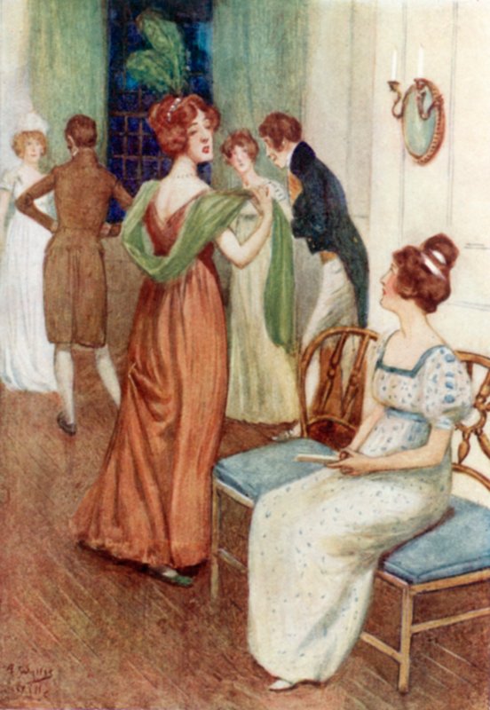 Illustratie voor Trots en Vooroordeel door Jane Austen door Arthur Wallis Mills