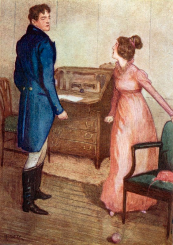 Illustratie voor Trots en Vooroordeel door Jane Austen door Arthur Wallis Mills