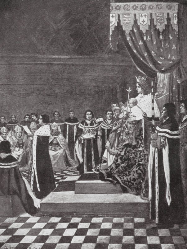 Hendrik VI opent het parlement met zijn moeder door Arthur David (after) McCormick
