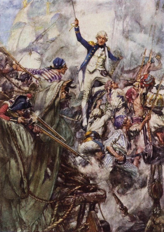 Nelson aan boord van de San Josef bij de slag bij Kaap St. Vincent door Arthur David McCormick