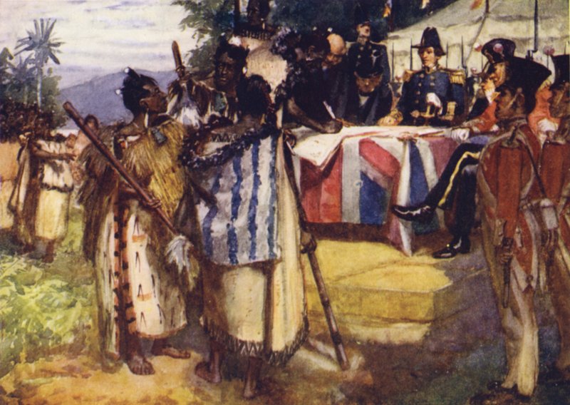 Ondertekening van het Verdrag van Waitangi door Arthur David McCormick
