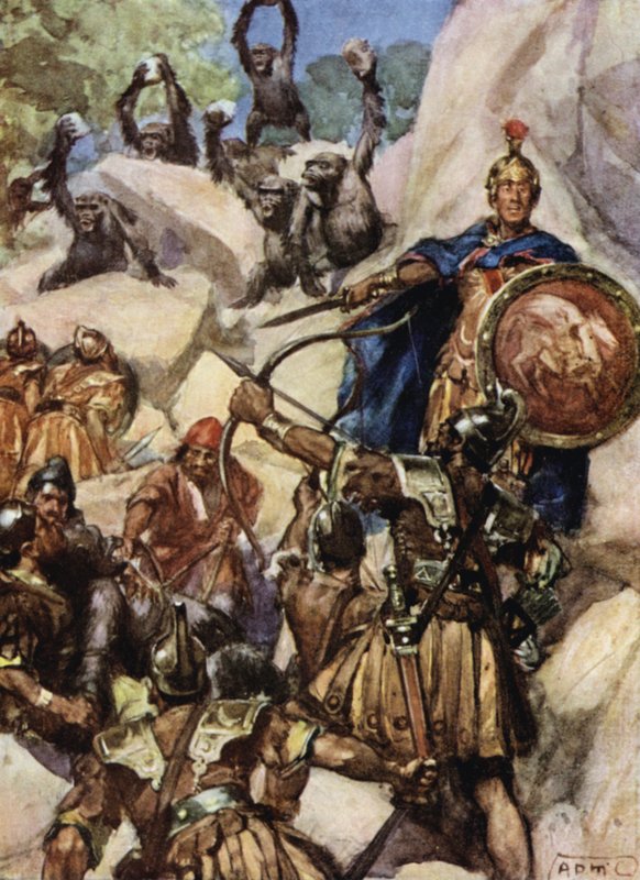 De Carthagers vallen de gorilla