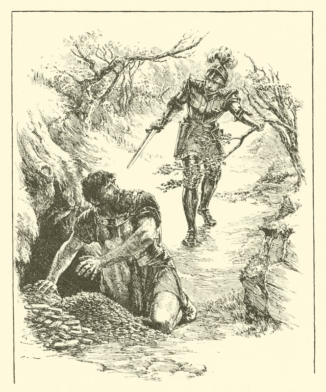 Sir Guyon, Het Rijk van Pluto (gravure) door Arthur George Walker