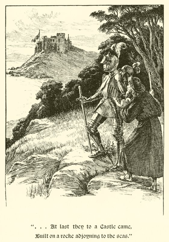 Sir Guyon, De Drie Zusters (gravure) door Arthur George Walker