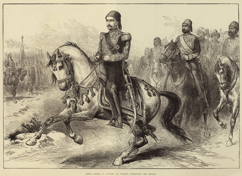 Abdul Hamid II, Sultan van Turkije, inspecteert zijn troepen door Arthur Hopkins