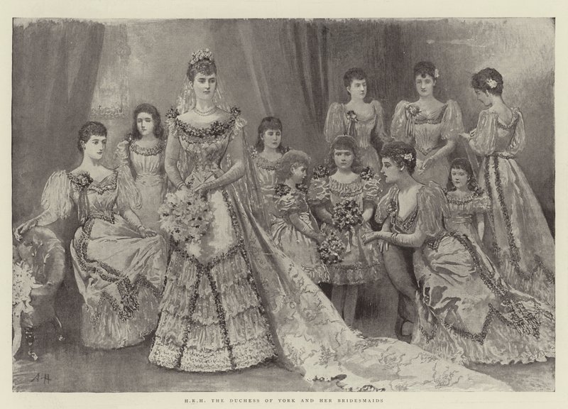 HRH de hertogin van York en haar bruidsmeisjes door Arthur Hopkins