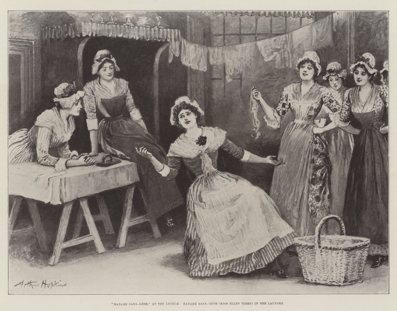 Madame Sans-Gene, in het Lyceum, Madame Sans-Gene (Miss Ellen Terry) in haar Wasruimte door Arthur Hopkins